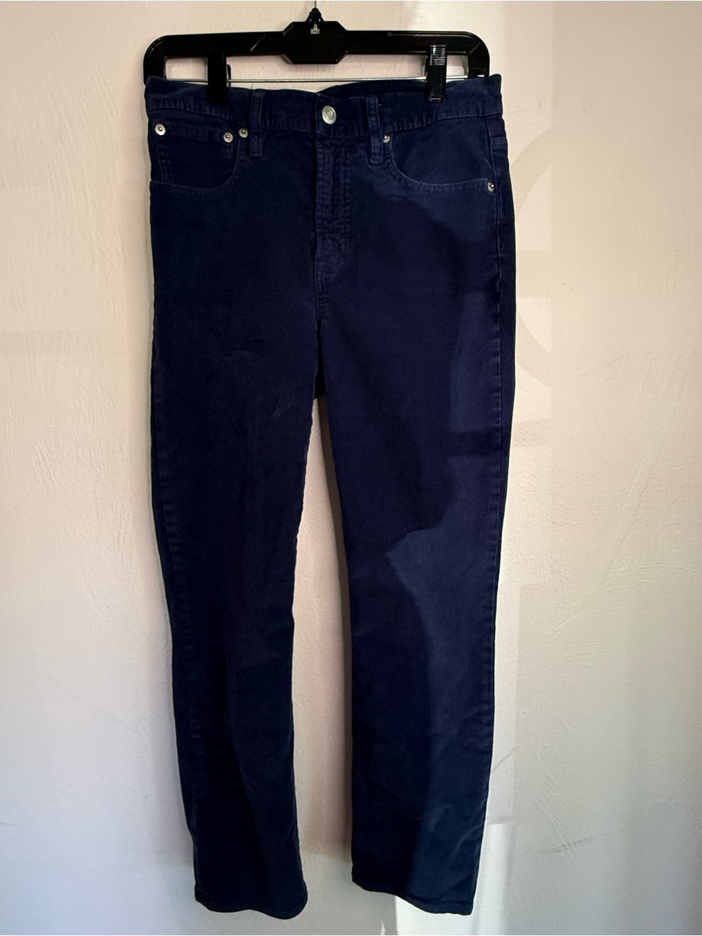 J. Crew Women's Straight-Leg Corduroy Pants in Dark Navy